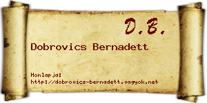 Dobrovics Bernadett névjegykártya